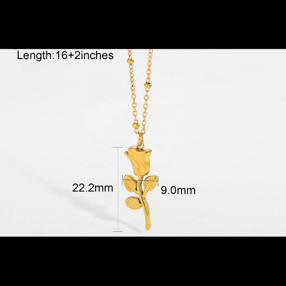 2/60 Rose Necklace , won’t tarnish - Picture 3 of 7
